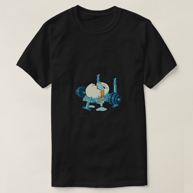 roligt trasig ägggym misslyckande t shirt (Design framsida)