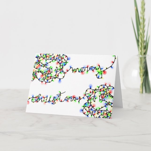 Roligt trasslad Ljus "God jul" Kort (Framsida)