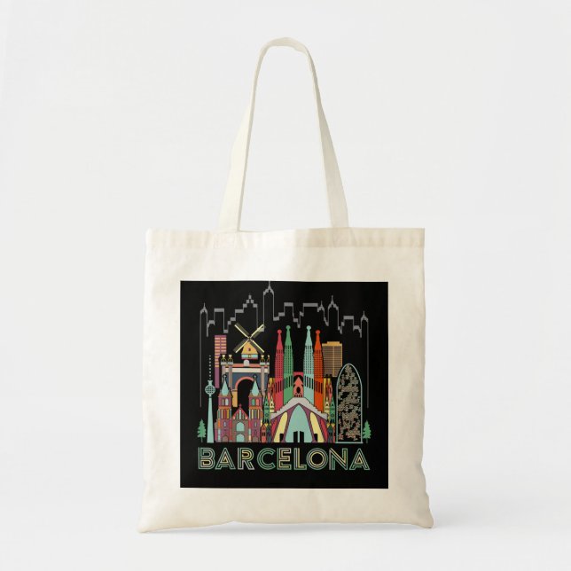 Roligt Travel Spain Barcelona Vacation Gift Design Tygkasse (Framsidan)