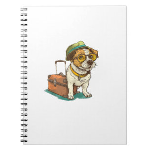 Roligt Traveling Hund with Bag Graphic for Suitcas Anteckningsbok
