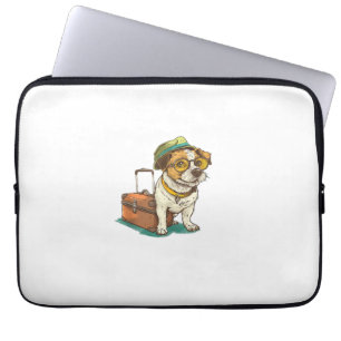 Roligt Traveling Hund with Bag Graphic for Suitcas Laptop Fodral
