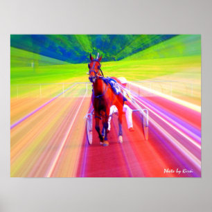 Roligt travsporttryck poster
