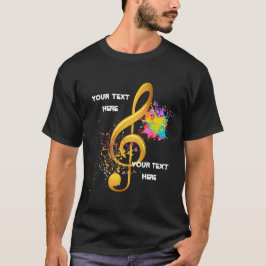 Roligt Treble Clef-musikanteckning. Redigerbar tex T Shirt