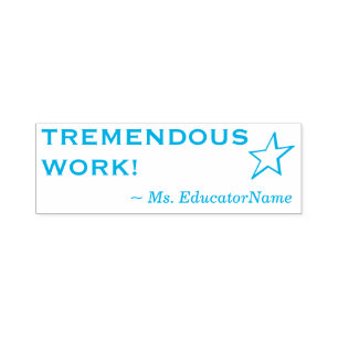 Roligt "TREMENDOUS WORK!" Rubber Frimärke Självfärgande Stämpel