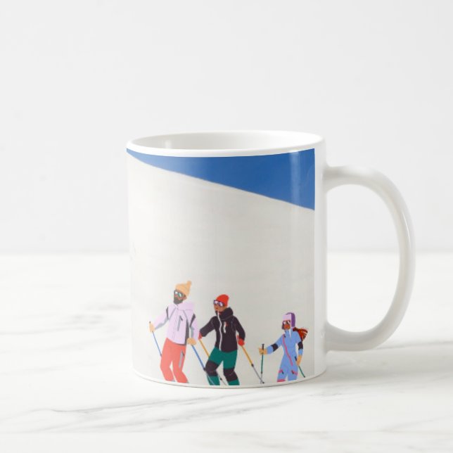 Roligt Trendig Glad helg Ski-åtgärd Kaffemugg (Höger)