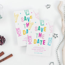 Roligt Trendig jul Party Spara datum