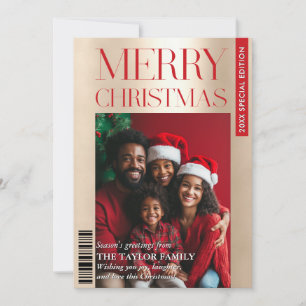 Roligt Trendig Magazine Cover Family Photo Highlan Inbjudningar