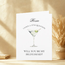 Roligt Trendig Martini blir mitt Bridesmaid-kort Inbjudan