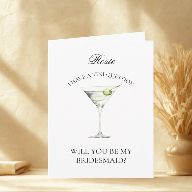 Roligt Trendig Martini blir mitt Bridesmaid-kort Inbjudan (Skapare uppladdad)