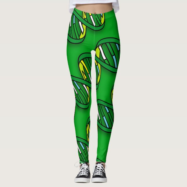 Roligt Trendig Science DNA Abstrakt Patterned  Leggings (Framsida)