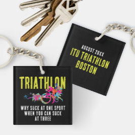 Roligt Triathlon Humor Black Grönt and Paint Splat