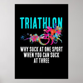 Roligt Triathlon Magenta och turkos Splashy Poster