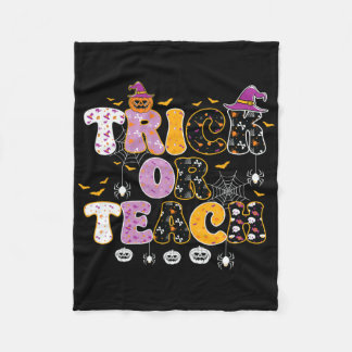 Roligt Trick Or Teach Halloween Lärare Fleecefilt