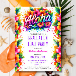Roligt Tropical Aloha Studenten Luau Party Inbjudningar
