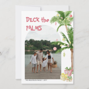 Roligt Tropical christmas Helgdag Deck i Handflata Julkort