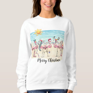 Roligt Tropical Flamingo jul Sweatshirt T Shirt