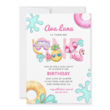 Roligt Tropical Summer Beach Girl 1:a födelsedagsf