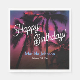 Roligt Tropical Sunset Luau Födelsedagsfest Pappersservett