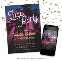 Roligt Tropical Sunset Luau Party 100:e födelsedag
