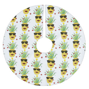 Roligt Tropiska ananas Julgransmatta Borstad Polyester