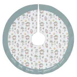 Roligt Tropiska Personligen Jul Julgransmatta Borstad Polyester