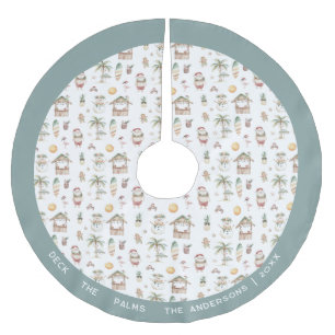 Roligt Tropiska Personligen Jul Julgransmatta Borstad Polyester