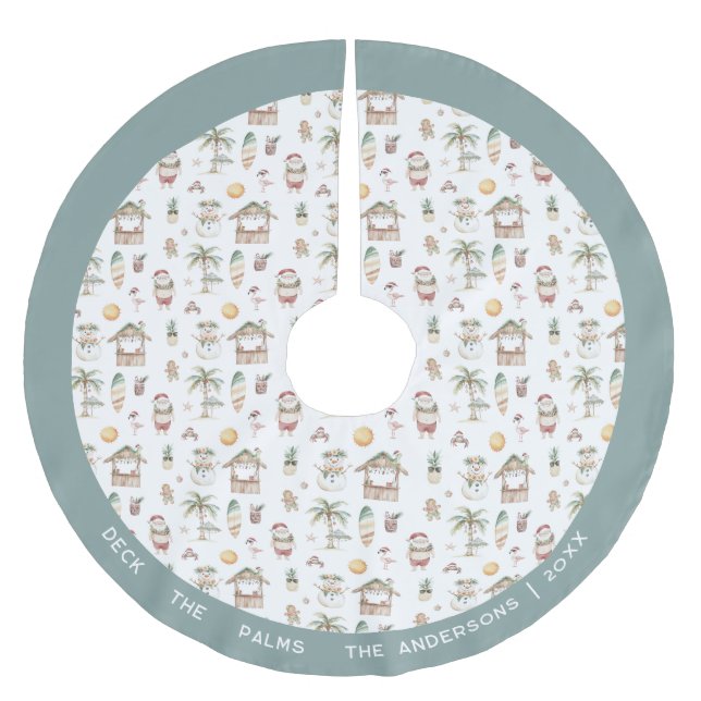 Roligt Tropiska Personligen Jul Julgransmatta Borstad Polyester (Framsidan)