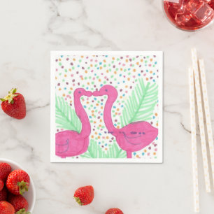 Roligt tropiskt mönster för Flamingo Pappersservett