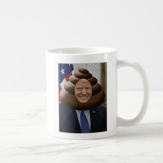 Roligt trumfPoopEmoji huvud Kaffemugg (Höger)