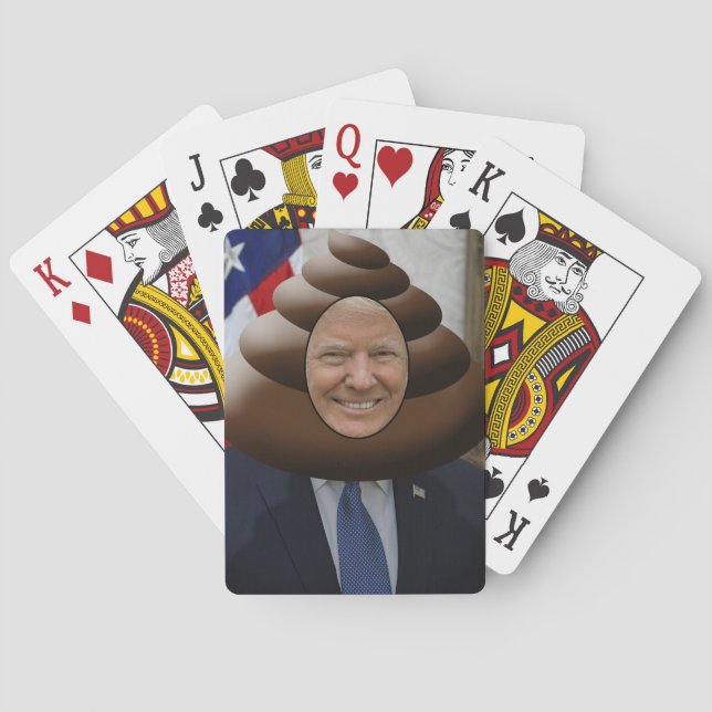 Roligt trumfPoopEmoji huvud Kortlek (Baksidan)