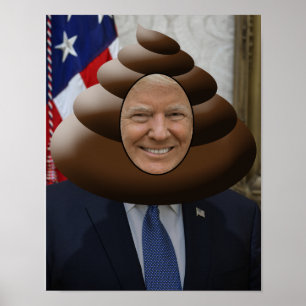 Roligt trumfPoopEmoji huvud Poster