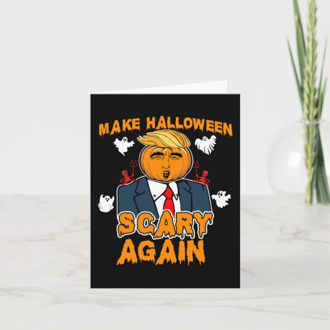 Roligt Trump Halloween MAKE HALLOWEEN SCARY IGAIN Kort (Framsida)