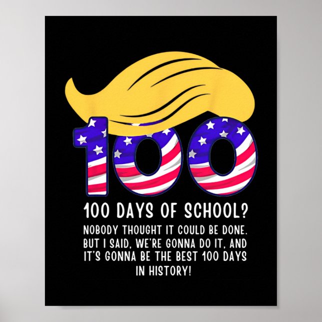 Roligt Trump-hår 100 dagar i skolan  Poster (Framsidan)