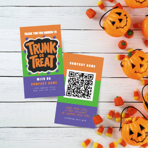 Roligt Trunk eller Treat Halloween-Affärskort Visitkort