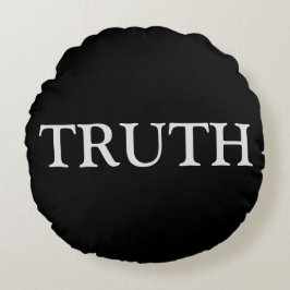 Roligt Truth & Dare in White and Black Rund Kudde