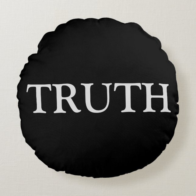 Roligt Truth & Dare in White and Black Rund Kudde (Framsidan)