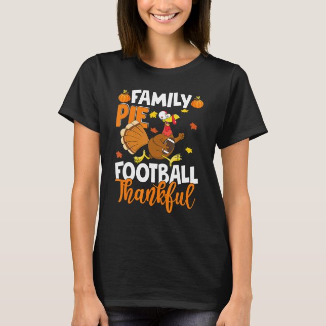 Roligt Turkiet-fotboll för Thanksgivingen Familj P T Shirt (Framsida)