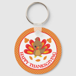 Roligt Turkiet Thanksgiving Nyckelring