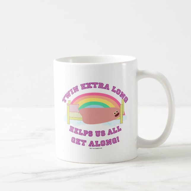 Roligt Twin XL Dorm Living College Life Slogan Kaffemugg (Höger)