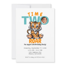 Roligt TWO Roar 2:a födelsedagen Tiger Jungle Part