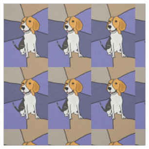 Roligt tyg för konst för Beaglehundabstrakt