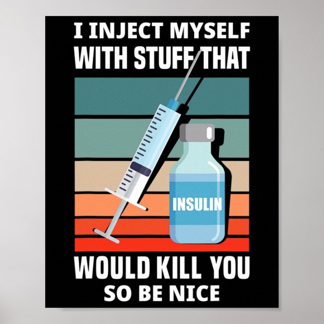 Roligt Typ 1 diabetes typ 1- diabetes T1d I Injice Poster (Framsidan)
