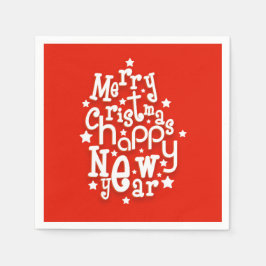 Roligt Typografi God jul Gott nytt år Pappersservett