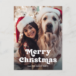 Roligt Typografi | God jul med foto Helg Vykort