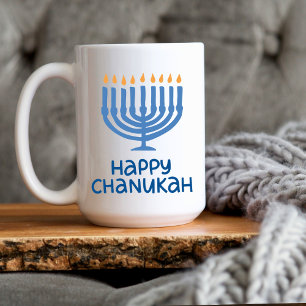 Roligt Typografi Lycklig Chanukah Large. Mugg
