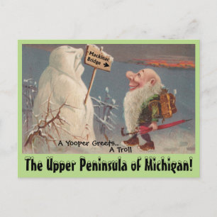 Roligt U.P. Yooper Upper Peninsula Michigan POSTCA Vykort