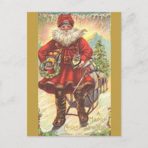 Roligt, udda, Vild, Gammal, Olika,Vintagens julbil Helg Vykort