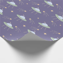 Roligt UFO Barns födelsedag Party Wrapping Papper