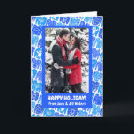 Roligt Ugly Hanukkah Sweaters Cute ANPASSNINGSBAR  Kort<br><div class="desc">Anpassa det här kortet genom att lägga till ett eget foto och text över den söta bakgrunden. Kolla min butik om du vill ha mer färg och design eller säg till mig om du vill ha någon anpassningsbar. Tack för att du shoppade med mig!</div>