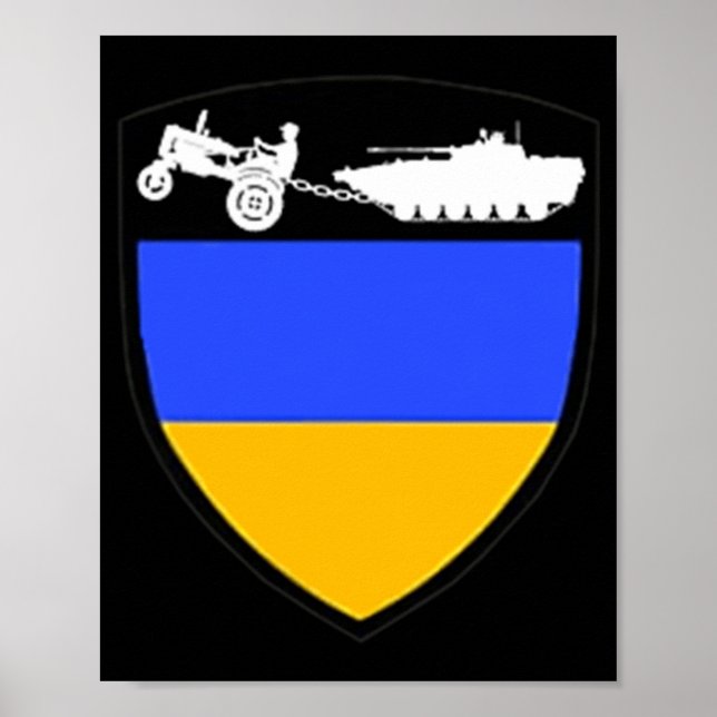 Roligt Ukraina Tank för dragbil för lantbrukare Poster (Framsidan)